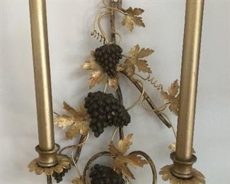 Gilt tole sconces