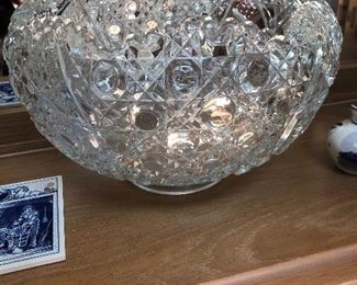 Large pressed punch bowl