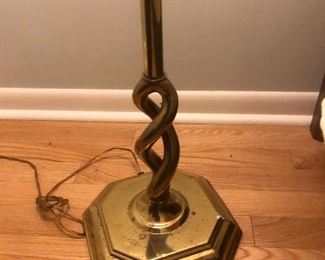 Brass twist base floor lamp