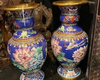 Pair of cloisonne vases