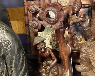 Vintage Chinese wood carving