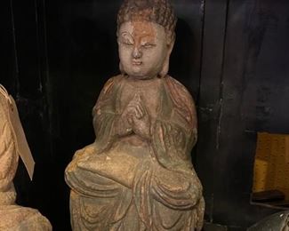 Antique Chinese carved wooden statue