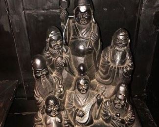 Vintage Chinese  black wood carving