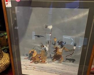 Signed and numbered print by Rance Hood titled His Death Song 