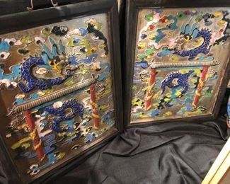 Antique cloisonne panels formerly sold at Sotherby's