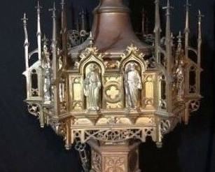 Antique bronze and brass church fixture from The Belcourte Castle
