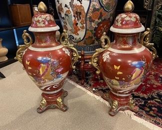 Large high-end vases with lids from a Palm Beach estate
