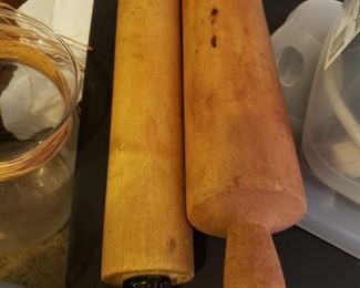 Rolling Pins-One carved out of single piece of wood