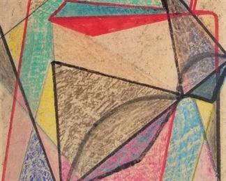 Kazimir K Medunetsky Russian Constructivist Abstract Avant Garde Work On Paper With Sarasota Gallery Provenance