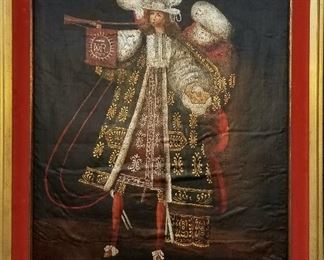Cuzco School Archangel Gabriel Spanish Colonial Oil