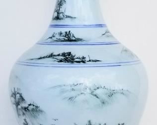 Over 13 Inch Garlic Mouth Famille Rose Chinese Vase