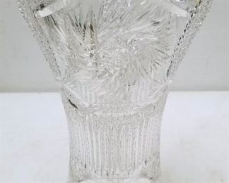 Huge 15 Inch Cut Glass Vase