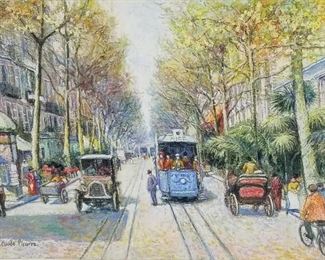 One of two original H. Claude Pissarro French Impressionist pastels in this auction, both with COAs.