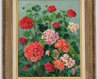 Ex Wally Findlay Palm Beach Chicago Floral Oil By Jean Verdier