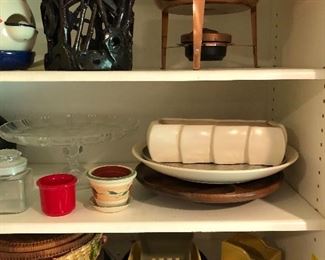 Many pieces of vintage/MCM pottery to be sold.