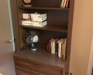 Mid-century modern dresser with bookshelf top.