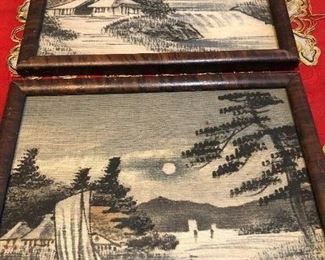 Paintings on cloth, presumably Japanese.