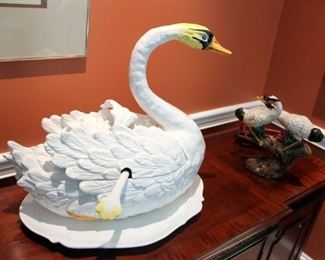 Huge Italian Swan Tureen