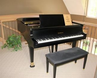 Baldwin Satin Ebony 5’ 8” Baby Grand Piano with Bench