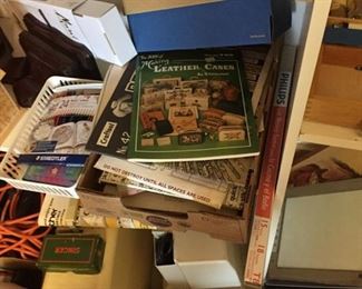 Leather tooling tools and pattern books (also tooled belts)