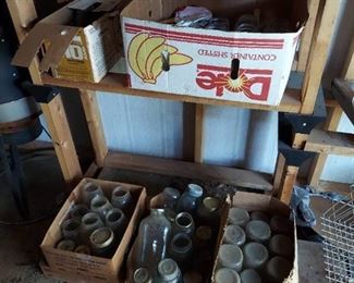 5 Boxes of Jars - in Shed
