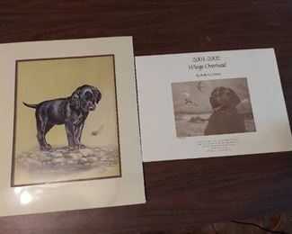 hunting dog print signed