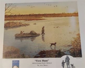 hunting print signed/numbered