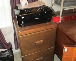 Vintage file cabinet, Canon MX432 Printer