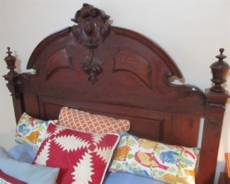 Antique Victorian bed w/ mattress set & My Pillow topper.
