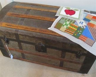 antique 1800s steamer trunk