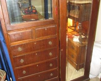 Amazing antique wardrobe with beveled glass doors. PRESALE ITEM - $475