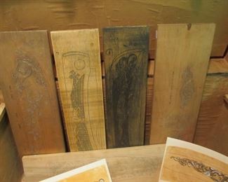 Hand-carved gunstock designs - now beautiful artwork.