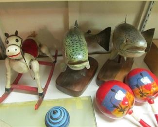 Handmade & custom-carved with fine artisan woods geese & duck decoys. (Some have been sold to celebs - Tom Selleck)   *** we even have 2 fish & a horse music box. ***