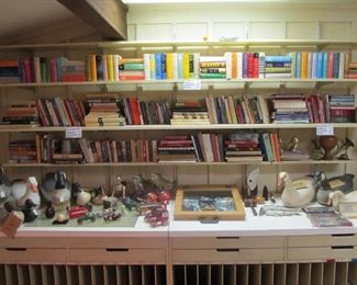Handmade & custom-carved with fine artisan woods geese & duck decoys. (Some have been sold to celebs - Tom Selleck)  We also have lots of amazing books!