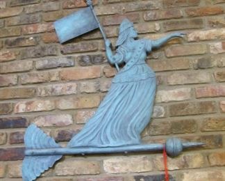Handmade & carved "Goddess of Liberty" weathervane