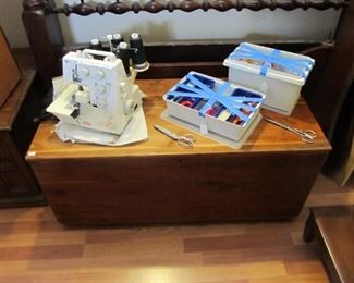 Lot's of sewing supplies & 2 sewing machines Bernina, Nice vintage cedar chest