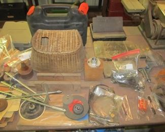 Antique tool shed - lots of antique & vintage tools.  lots of hammers, planes, chisels, files, saws, nails, screws, screwdrivers, pliers, bit sets, antique toolboxes, & more.