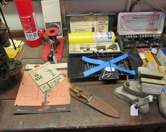 Antique tool shed - lots of antique & vintage tools.  lots of hammers, planes, chisels, files, saws, nails, screws, screwdrivers, pliers, bit sets, antique toolboxes, & more.