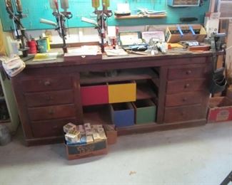 Stunning antique handmade workbench