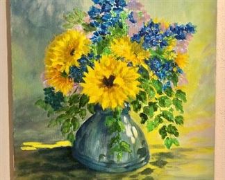 Original painting, Sunflowers by A. Nichols