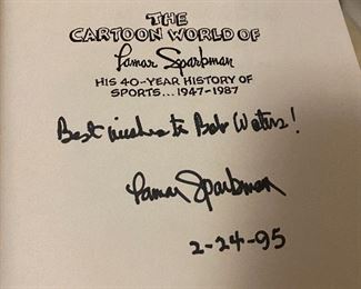 Lamar Sparkman signature in cartoon book