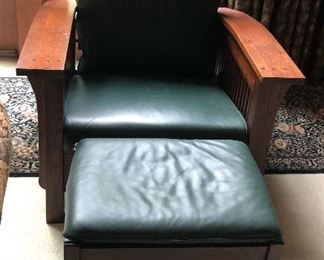 Stickley mission style recliner with ottoman from Pine Tree Barn.