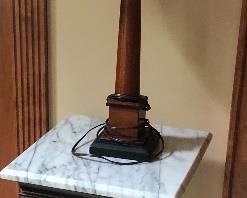 Several lamps and misc side tables (some marble tops)