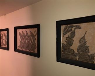 Siam dancers block print