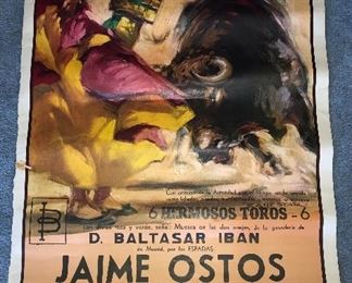 Vintage Spanish bull fighting poster