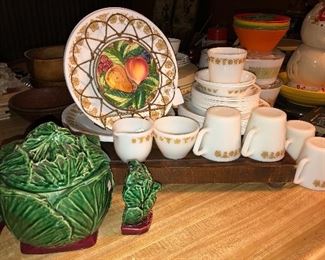 McCoy cabbage & Vintage Pyrex 