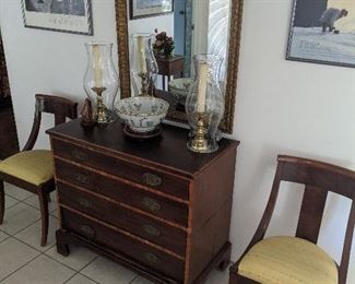 Antique chairs and chest of drawers