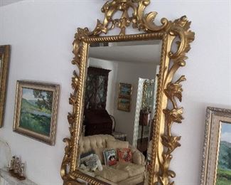 Antique gilded ornate mirror