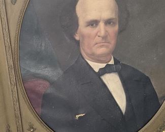 Antique original oil painting of C.B. Wellborn, Civil War era Mayor of Dalton