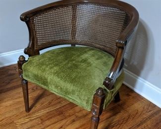 barrel back cane chair